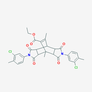 Ethyl 2,6-bis(3-chloro-4-methylphenyl)-8,10-dimethyl-1,3,5,7-tetraoxododecahydro-4,8-ethenopyrrolo[3,4-f]isoindole-9-carboxylate