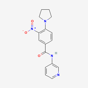 molecular formula C16H16N4O3 B4081920 3-nitro-N-3-pyridinyl-4-(1-pyrrolidinyl)benzamide 