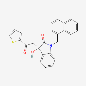 molecular formula C25H19NO3S B4081927 3-hydroxy-1-(1-naphthylmethyl)-3-[2-oxo-2-(2-thienyl)ethyl]-1,3-dihydro-2H-indol-2-one 