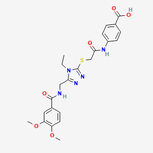 molecular formula C23H25N5O6S B4081928 4-({[(5-{[(3,4-dimethoxybenzoyl)amino]methyl}-4-ethyl-4H-1,2,4-triazol-3-yl)thio]acetyl}amino)benzoic acid 
