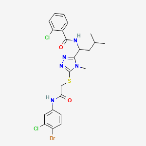 molecular formula C23H24BrCl2N5O2S B4081952 N-{1-[5-({2-[(4-bromo-3-chlorophenyl)amino]-2-oxoethyl}thio)-4-methyl-4H-1,2,4-triazol-3-yl]-3-methylbutyl}-2-chlorobenzamide 