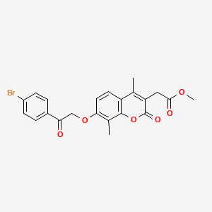 molecular formula C22H19BrO6 B4081953 methyl {7-[2-(4-bromophenyl)-2-oxoethoxy]-4,8-dimethyl-2-oxo-2H-chromen-3-yl}acetate 