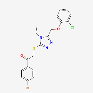 molecular formula C19H17BrClN3O2S B4081968 1-(4-bromophenyl)-2-({5-[(2-chlorophenoxy)methyl]-4-ethyl-4H-1,2,4-triazol-3-yl}thio)ethanone 