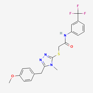 molecular formula C20H19F3N4O2S B4081998 2-{[5-(4-methoxybenzyl)-4-methyl-4H-1,2,4-triazol-3-yl]thio}-N-[3-(trifluoromethyl)phenyl]acetamide 