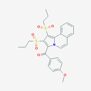 molecular formula C26H27NO6S2 B408201 [1,2-Bis(propylsulfonyl)pyrrolo[2,1-a]isoquinolin-3-yl](4-methoxyphenyl)methanone CAS No. 313377-23-0