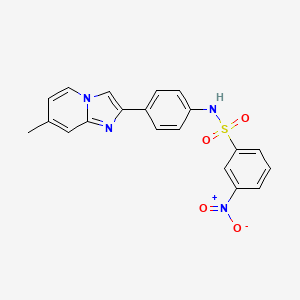 N-[4-(7-methylimidazo[1,2-a]pyridin-2-yl)phenyl]-3-nitrobenzenesulfonamide