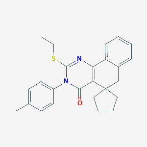 molecular formula C25H26N2OS B408202 2-ethylsulfanyl-3-(4-methylphenyl)spiro[6H-benzo[h]quinazoline-5,1'-cyclopentane]-4-one CAS No. 289711-63-3