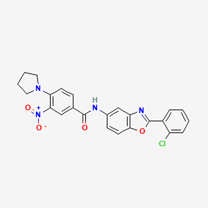 molecular formula C24H19ClN4O4 B4082035 N-[2-(2-chlorophenyl)-1,3-benzoxazol-5-yl]-3-nitro-4-(1-pyrrolidinyl)benzamide 