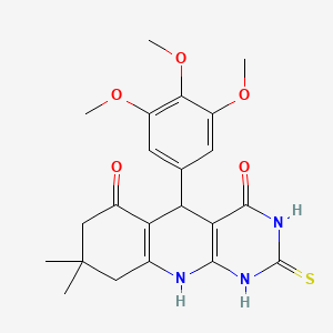 molecular formula C22H25N3O5S B4082052 2-mercapto-8,8-dimethyl-5-(3,4,5-trimethoxyphenyl)-5,8,9,10-tetrahydropyrimido[4,5-b]quinoline-4,6(3H,7H)-dione 