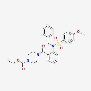 molecular formula C28H31N3O6S B4082077 ethyl 4-(2-{benzyl[(4-methoxyphenyl)sulfonyl]amino}benzoyl)-1-piperazinecarboxylate 
