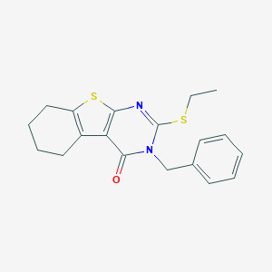molecular formula C19H20N2OS2 B408208 3-benzyl-2-(ethylsulfanyl)-5,6,7,8-tetrahydro[1]benzothieno[2,3-d]pyrimidin-4(3H)-one CAS No. 331964-36-4