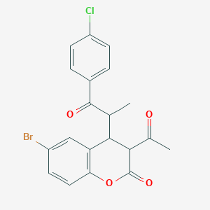 molecular formula C20H16BrClO4 B4082081 3-acetyl-6-bromo-4-[2-(4-chlorophenyl)-1-methyl-2-oxoethyl]-2-chromanone 