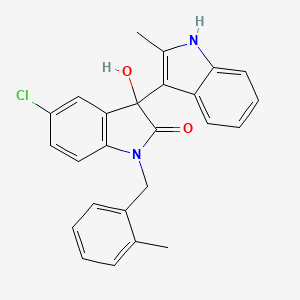 molecular formula C25H21ClN2O2 B4082098 5'-chloro-3'-hydroxy-2-methyl-1'-(2-methylbenzyl)-1',3'-dihydro-1H,2'H-3,3'-biindol-2'-one 