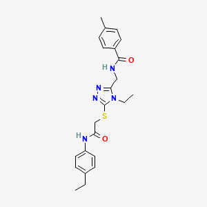 molecular formula C23H27N5O2S B4082117 N-{[4-ethyl-5-({2-[(4-ethylphenyl)amino]-2-oxoethyl}thio)-4H-1,2,4-triazol-3-yl]methyl}-4-methylbenzamide 