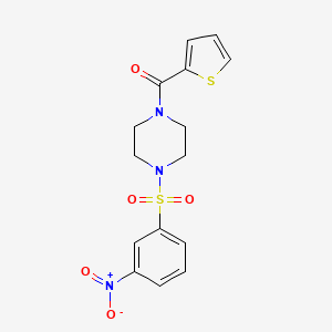 molecular formula C15H15N3O5S2 B4082123 1-[(3-nitrophenyl)sulfonyl]-4-(2-thienylcarbonyl)piperazine 