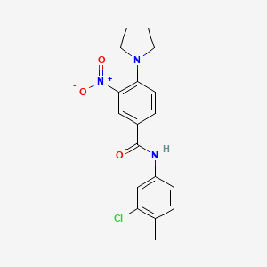 molecular formula C18H18ClN3O3 B4082133 N-(3-chloro-4-methylphenyl)-3-nitro-4-(1-pyrrolidinyl)benzamide 
