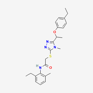 molecular formula C24H30N4O2S B4082135 N-(2-ethyl-6-methylphenyl)-2-({5-[1-(4-ethylphenoxy)ethyl]-4-methyl-4H-1,2,4-triazol-3-yl}thio)acetamide 