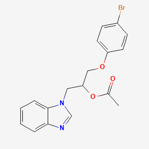 molecular formula C18H17BrN2O3 B4082166 2-(1H-benzimidazol-1-yl)-1-[(4-bromophenoxy)methyl]ethyl acetate 