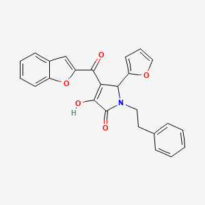 molecular formula C25H19NO5 B4082173 4-(1-benzofuran-2-ylcarbonyl)-5-(2-furyl)-3-hydroxy-1-(2-phenylethyl)-1,5-dihydro-2H-pyrrol-2-one 