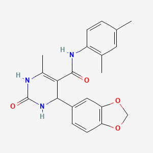 molecular formula C21H21N3O4 B4082180 4-(1,3-benzodioxol-5-yl)-N-(2,4-dimethylphenyl)-6-methyl-2-oxo-1,2,3,4-tetrahydro-5-pyrimidinecarboxamide 