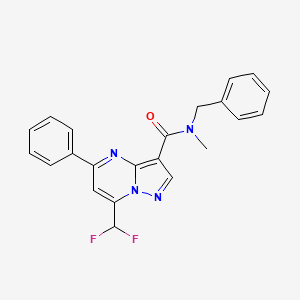 molecular formula C22H18F2N4O B4082186 N-benzyl-7-(difluoromethyl)-N-methyl-5-phenylpyrazolo[1,5-a]pyrimidine-3-carboxamide 