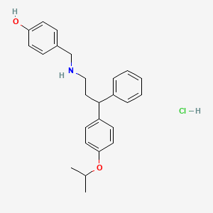 molecular formula C25H30ClNO2 B4082198 4-({[3-(4-isopropoxyphenyl)-3-phenylpropyl]amino}methyl)phenol hydrochloride 