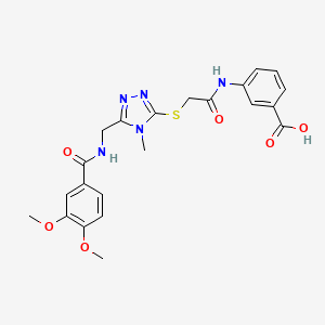 molecular formula C22H23N5O6S B4082216 3-({[(5-{[(3,4-dimethoxybenzoyl)amino]methyl}-4-methyl-4H-1,2,4-triazol-3-yl)thio]acetyl}amino)benzoic acid 