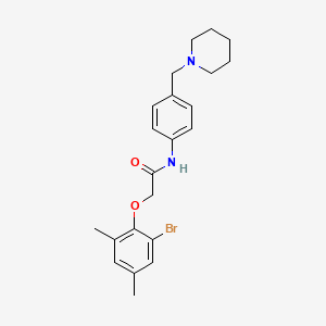molecular formula C22H27BrN2O2 B4082219 2-(2-bromo-4,6-dimethylphenoxy)-N-[4-(1-piperidinylmethyl)phenyl]acetamide 