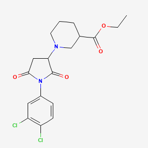 molecular formula C18H20Cl2N2O4 B4082239 ethyl 1-[1-(3,4-dichlorophenyl)-2,5-dioxo-3-pyrrolidinyl]-3-piperidinecarboxylate 
