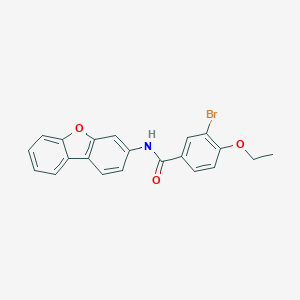 molecular formula C21H16BrNO3 B408224 3-bromo-N-dibenzo[b,d]furan-3-yl-4-ethoxybenzamide 