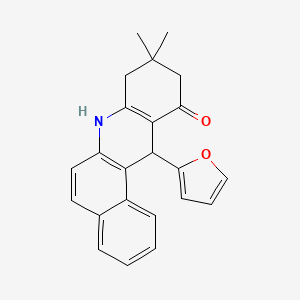 molecular formula C23H21NO2 B4082257 12-(2-furyl)-9,9-dimethyl-8,9,10,12-tetrahydrobenzo[a]acridin-11(7H)-one 