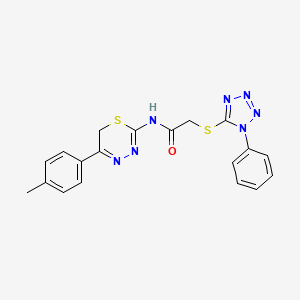 molecular formula C19H17N7OS2 B4082259 N-[5-(4-methylphenyl)-6H-1,3,4-thiadiazin-2-yl]-2-[(1-phenyl-1H-tetrazol-5-yl)thio]acetamide 