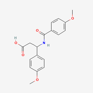 molecular formula C18H19NO5 B4082266 3-[(4-methoxybenzoyl)amino]-3-(4-methoxyphenyl)propanoic acid 