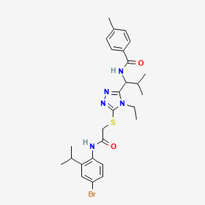 molecular formula C27H34BrN5O2S B4082274 N-{1-[5-({2-[(4-bromo-2-isopropylphenyl)amino]-2-oxoethyl}thio)-4-ethyl-4H-1,2,4-triazol-3-yl]-2-methylpropyl}-4-methylbenzamide 