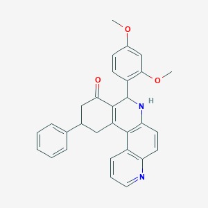 molecular formula C30H26N2O3 B4082296 8-(2,4-dimethoxyphenyl)-11-phenyl-8,10,11,12-tetrahydrobenzo[a]-4,7-phenanthrolin-9(7H)-one 