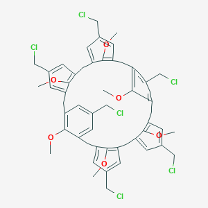 molecular formula C54H54Cl6O6 B040823 Hexachloromethyl-hexamethoxycalix-[6]arene CAS No. 124006-38-8