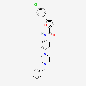 molecular formula C28H26ClN3O2 B4082304 N-[4-(4-benzyl-1-piperazinyl)phenyl]-5-(4-chlorophenyl)-2-furamide 