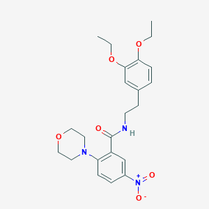 molecular formula C23H29N3O6 B4082320 N-[2-(3,4-diethoxyphenyl)ethyl]-2-(4-morpholinyl)-5-nitrobenzamide 