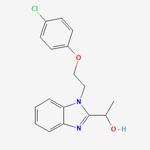 molecular formula C17H17ClN2O2 B4082324 1-{1-[2-(4-chlorophenoxy)ethyl]-1H-benzimidazol-2-yl}ethanol 