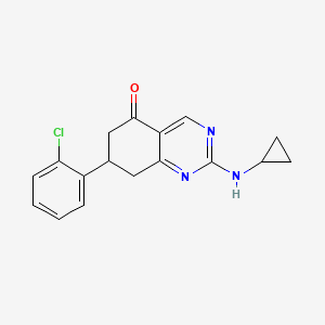 molecular formula C17H16ClN3O B4082336 7-(2-chlorophenyl)-2-(cyclopropylamino)-7,8-dihydro-5(6H)-quinazolinone 