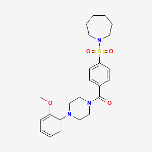 molecular formula C24H31N3O4S B4082343 1-[(4-{[4-(2-methoxyphenyl)-1-piperazinyl]carbonyl}phenyl)sulfonyl]azepane 
