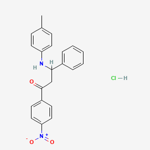 molecular formula C22H21ClN2O3 B4082359 3-[(4-methylphenyl)amino]-1-(4-nitrophenyl)-3-phenyl-1-propanone hydrochloride 