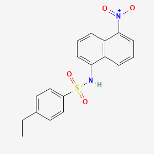 molecular formula C18H16N2O4S B4082366 4-ethyl-N-(5-nitro-1-naphthyl)benzenesulfonamide 