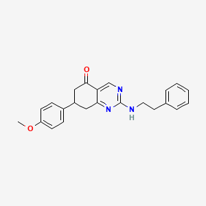 molecular formula C23H23N3O2 B4082377 7-(4-methoxyphenyl)-2-[(2-phenylethyl)amino]-7,8-dihydro-5(6H)-quinazolinone 