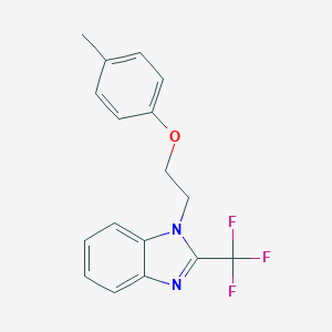 molecular formula C17H15F3N2O B408238 1-[2-(4-methylphenoxy)ethyl]-2-(trifluoromethyl)-1H-benzimidazole 
