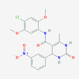 molecular formula C20H19ClN4O6 B4082384 N-(4-chloro-2,5-dimethoxyphenyl)-6-methyl-4-(3-nitrophenyl)-2-oxo-1,2,3,4-tetrahydro-5-pyrimidinecarboxamide 