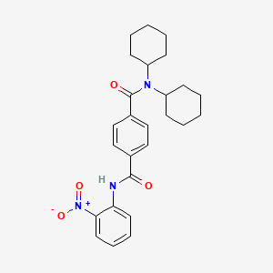 molecular formula C26H31N3O4 B4082386 N,N-dicyclohexyl-N'-(2-nitrophenyl)terephthalamide 