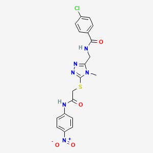 molecular formula C19H17ClN6O4S B4082440 4-chloro-N-{[4-methyl-5-({2-[(4-nitrophenyl)amino]-2-oxoethyl}thio)-4H-1,2,4-triazol-3-yl]methyl}benzamide 