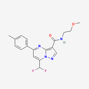 molecular formula C18H18F2N4O2 B4082468 7-(difluoromethyl)-N-(2-methoxyethyl)-5-(4-methylphenyl)pyrazolo[1,5-a]pyrimidine-3-carboxamide 