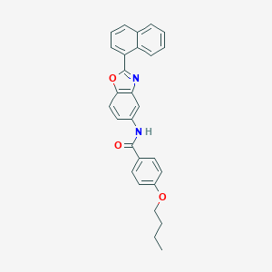 molecular formula C28H24N2O3 B408248 4-butoxy-N-[2-(1-naphthyl)-1,3-benzoxazol-5-yl]benzamide 
